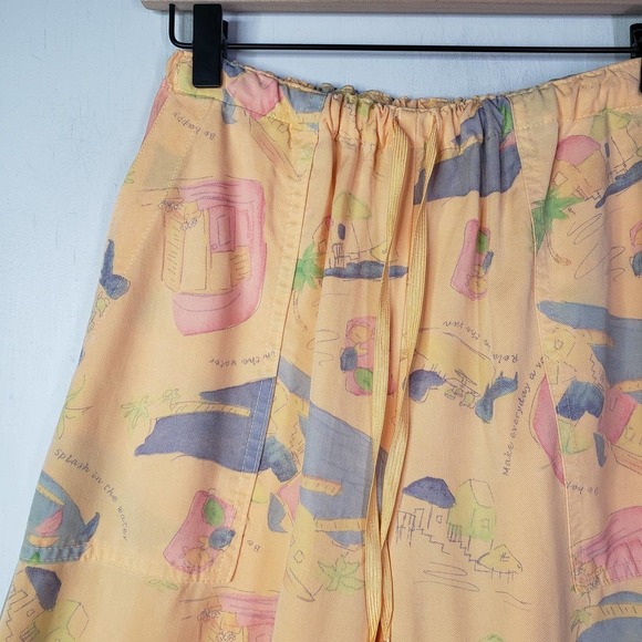 Fresh Produce Tencel 2pc Set Outfit Button Front Top Capris S Light Orange - Picture 9 of 14